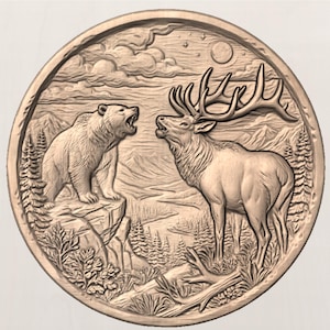 Round Bear Elk STL view 3