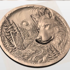 Wolf Mountain Landscape 3D Relief STL for CNC Router view 2