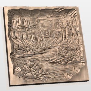 Canyon River Landscape 3D Relief STL view 2