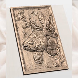 Goldfish 3D Relief STL view 2