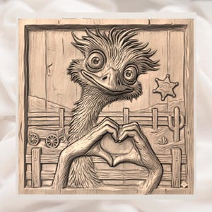 Funny Ostrich STL File view 2