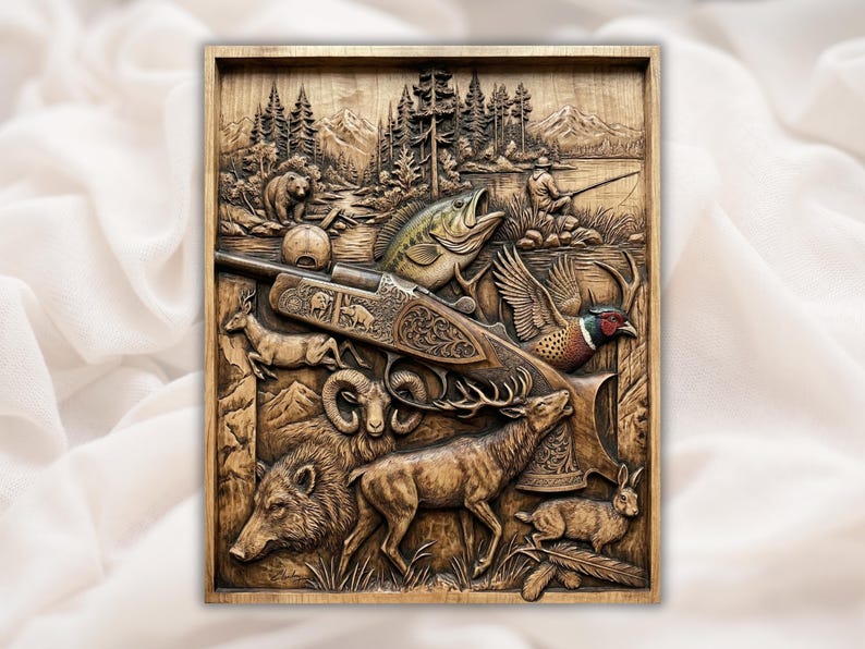 Hunting Trophy Collage 3D Relief STL