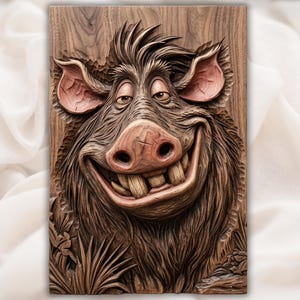 Funny Boar STL view 1