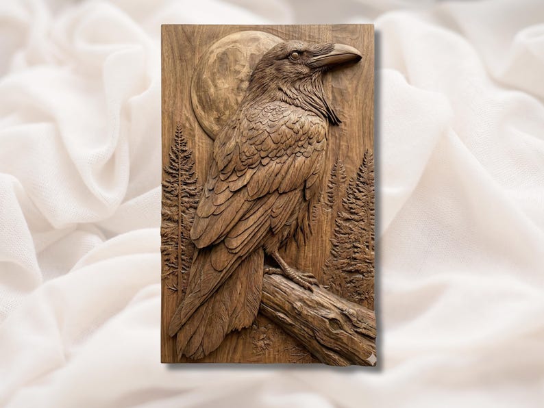 Raven Bird 3D Relief STL
