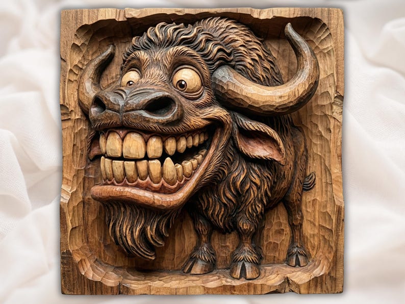 Goofy Bison 3D Relief STL