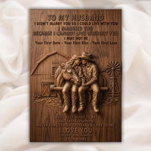 Personalized Husband Gift Relief STL view 1