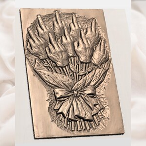 Middle Finger Bouquet STL view 3