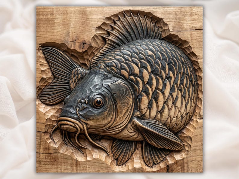 Carp Fish STL 3D Relief