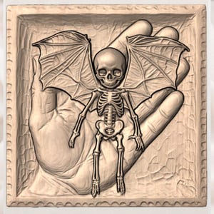 Skeleton Bat Creature STL view 3
