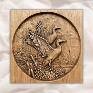 Flying Ducks STL Relief view 1