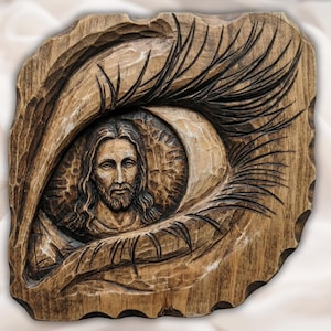 Eye With Jesus 3D Relief STL view 1
