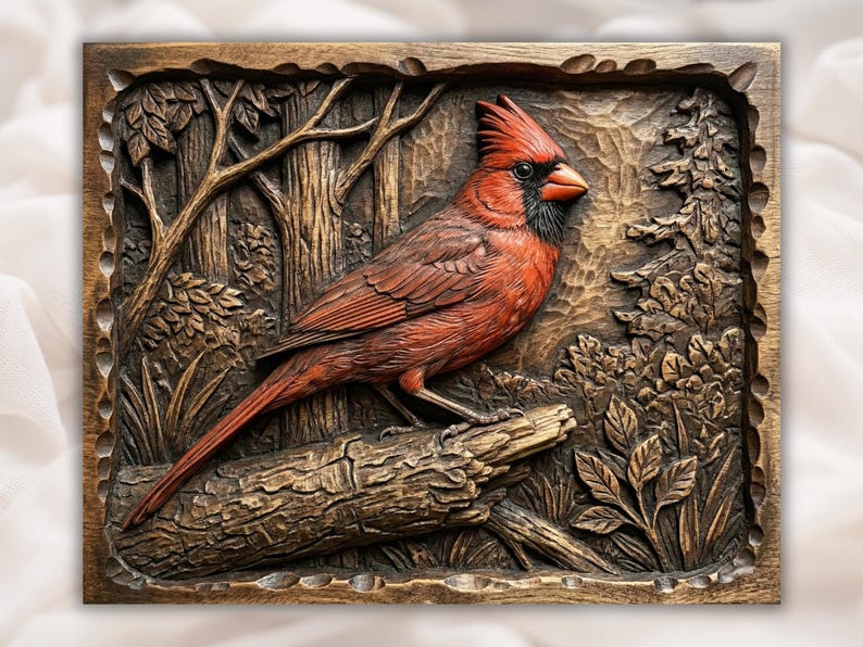 Cardinal Bird Relief STL