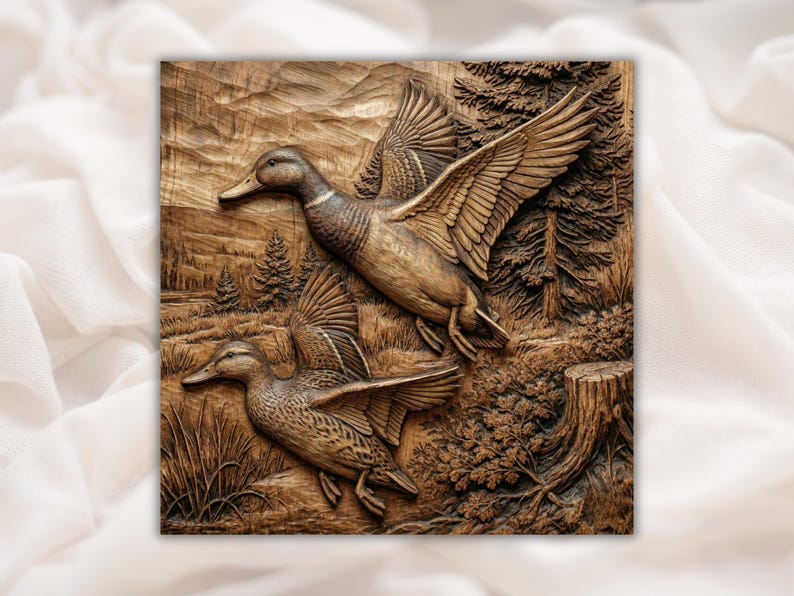 Mallard Ducks 3D Relief STL