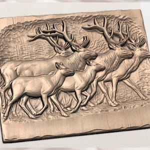 Elk Herd Relief STL view 3