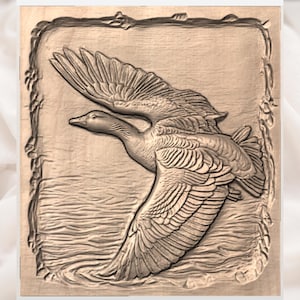 Flying Goose Relief STL view 3