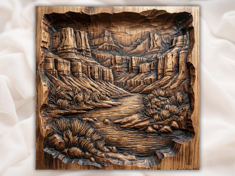 Canyon River Landscape 3D Relief STL