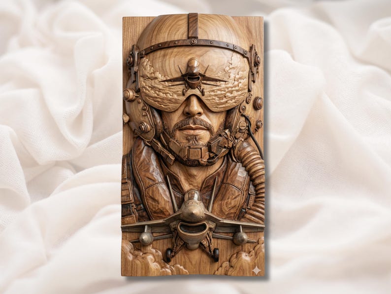 Fighter Pilot Helmet 3D Relief STL
