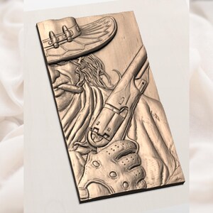 Gunslinger Close-Up 3D Relief STL view 2