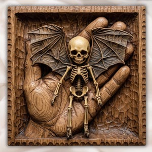 Skeleton Bat Creature STL view 1
