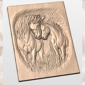 Horse Mare and Foal STL view 2