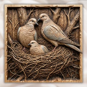 Dove Family Nest Relief STL view 1