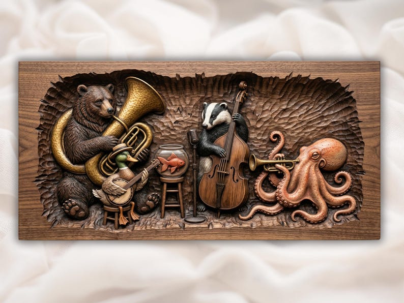 Whimsical Animal Band Relief STL