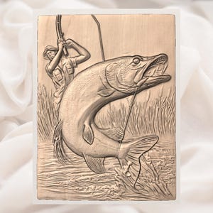 Fisherman & Muskie 3D Relief STL view 2