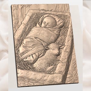 Nativity Baby Jesus 3D Relief STL for CNC Router view 2