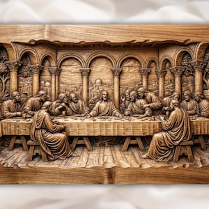 Last Supper Relief STL view 1