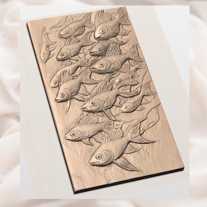 School of Fish 3D Relief STL view 3