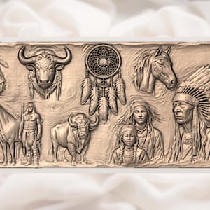 Tribal Collage STL view 3