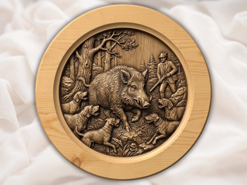 Wild Boar Hunt Relief STL