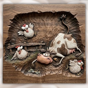 Funny Farm Animal STL view 1