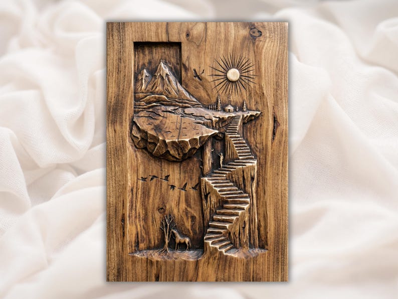 Floating Island Stairway 3D Relief STL