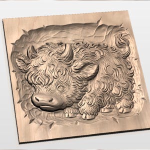 Highland Cow Calf STL view 2