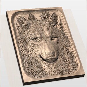 Realistic Wolf Face 3D STL File view 2