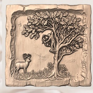 Bow Hunter Deer 3D Relief STL view 2