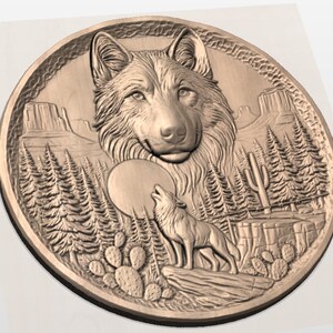 Howling Wolf Moon STL view 2