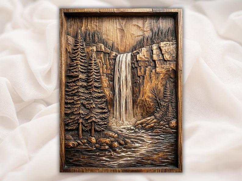 Forest Waterfall 3D STL File