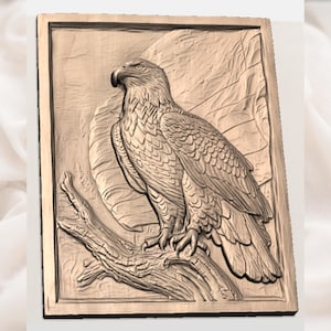 Patriotic Eagle Bas Relief STL view 3