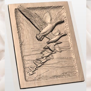 Flying Geese 3D Relief STL for CNC Router view 3