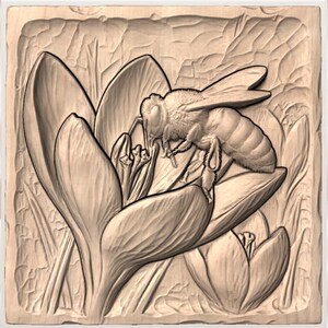 Honey Bee Crocus STL view 3