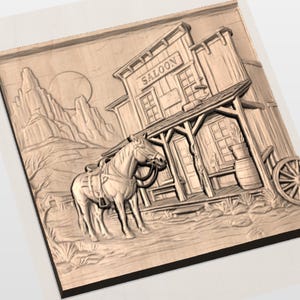 Wild West Saloon STL Relief view 2