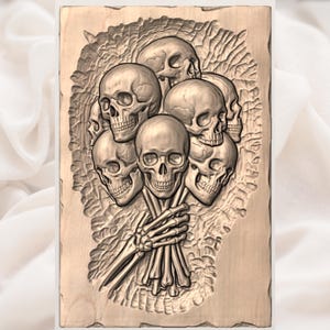 Skull Bouquet STL view 3