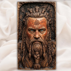 Norse Warrior Portrait STL view 1