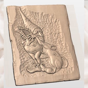 Fantasy Gnome Mouse 3D Relief STL view 3