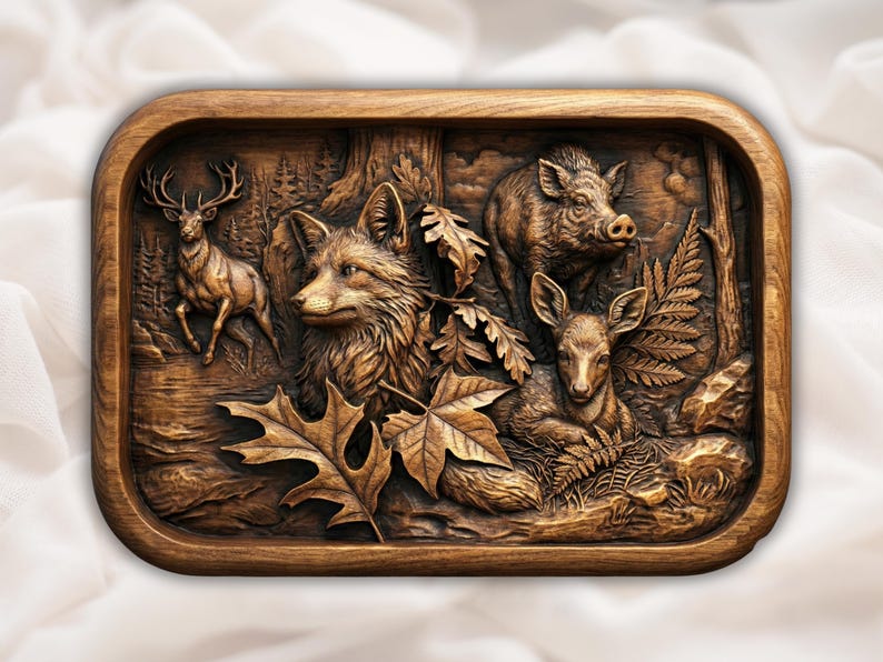 Woodland Animals 3D Relief STL