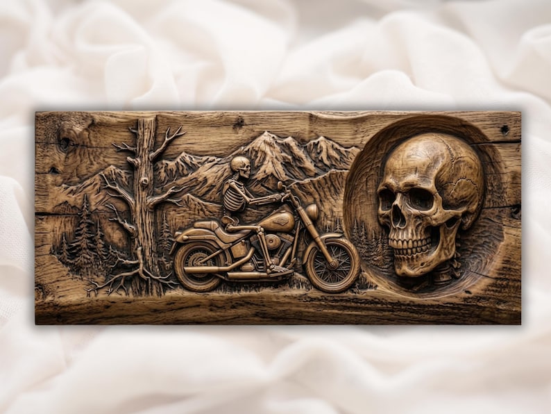 Skull Rider Bas Relief STL