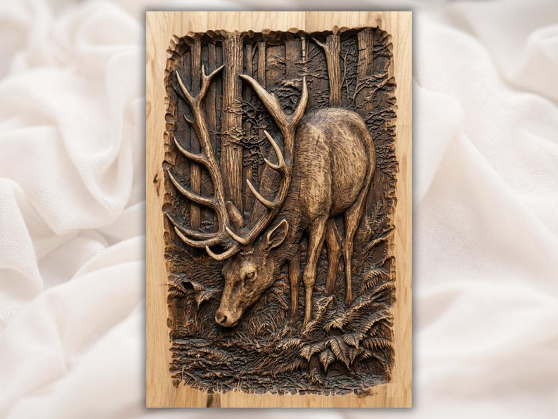 Stag Deer 3D Relief STL