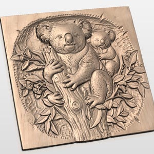 Koala Family STL view 3
